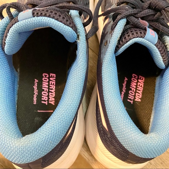 Asics Women Gel-Excite 7 Running Shoes Amplifoam LaceUp Blue/White/Pink 1012A875 - Picture 7 of 12